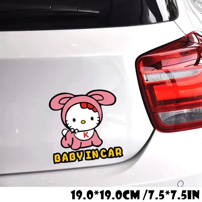 Cute Kitty Baby on Board Baby in Car Decal Vinyl Sticker for Windscreen Boot
