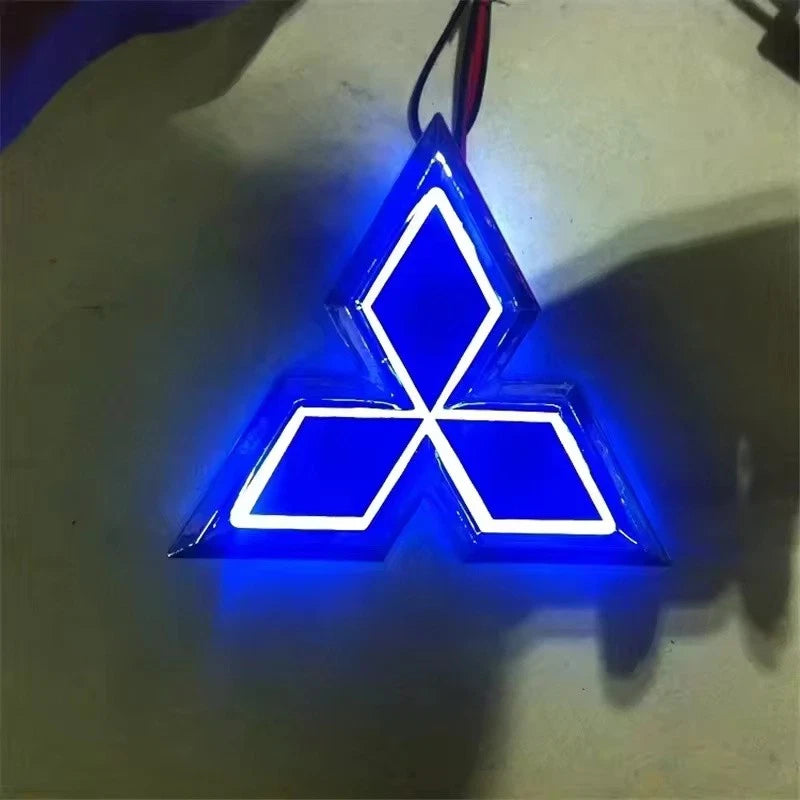 Light up Badge Emblem LED Red Blue White 118mm x 102mm for Mitsubishi NEW