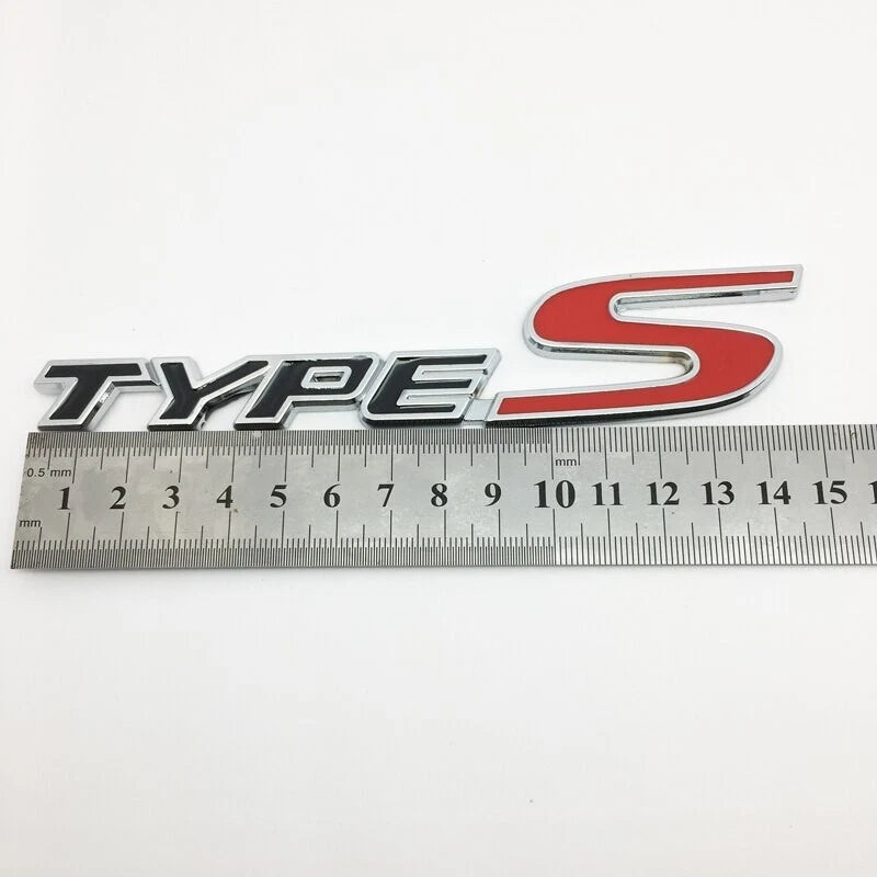 Type S Black & Red Aluminium Emblem Badge for Honda Integra NSX Civic Jazz HRV