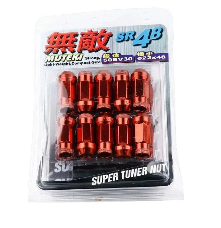 Muteki SR48 Steel Extended Open Racing Lock Lug Nuts M12x1.25 M12x1.5 20Pcs Set