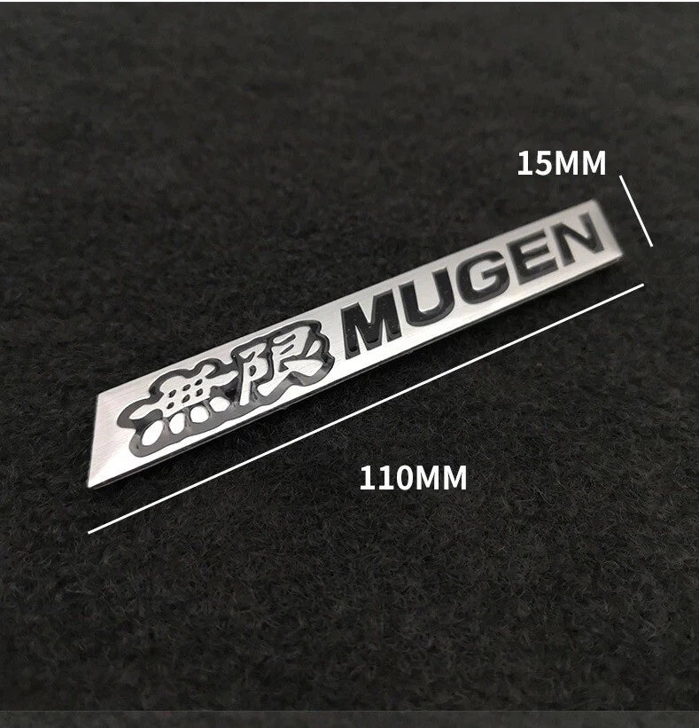 Mugen Honda Boot Badge Black Brushed Metal Alloy Emblem Integra Type R S Civic
