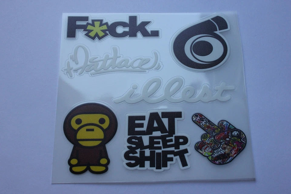 JDM Decals Set Eat Sleep Shift for Toyota Mazda Nissan Honda Subaru Mitsubishi