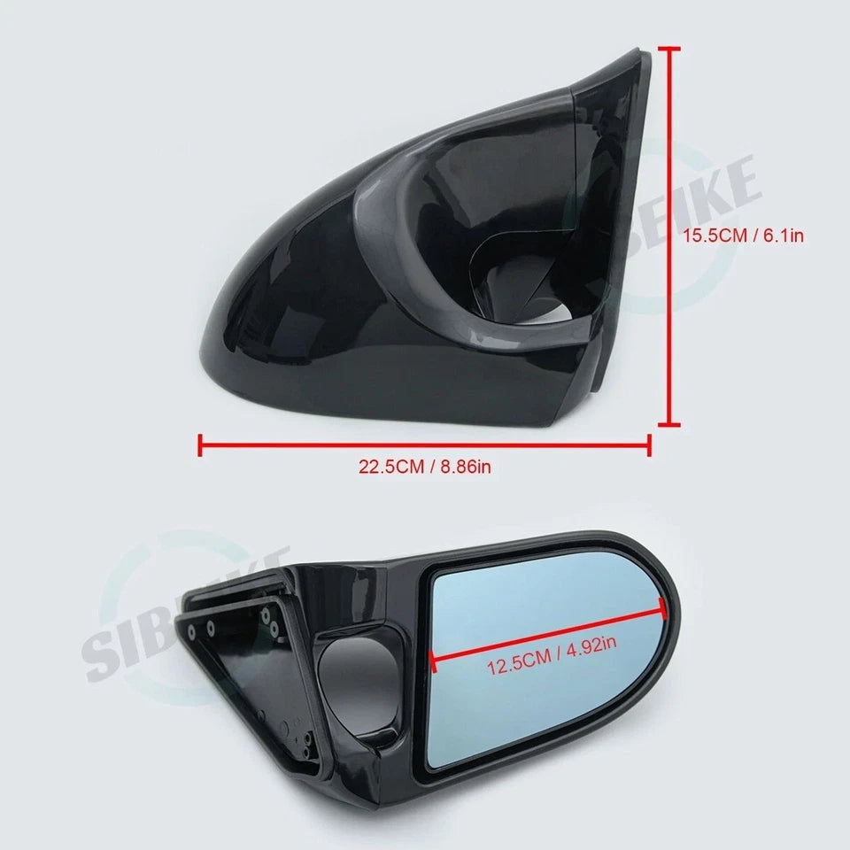 2 Pc Spoon Style Side Mirror for Mitsubishi Evolution 1 2 3 Gloss Black