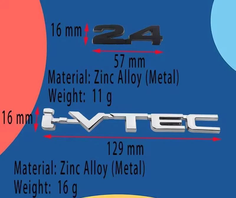 2.4 iVtec Black Silver Boot Badge Emblem for Accord CRV Odyssey NEW