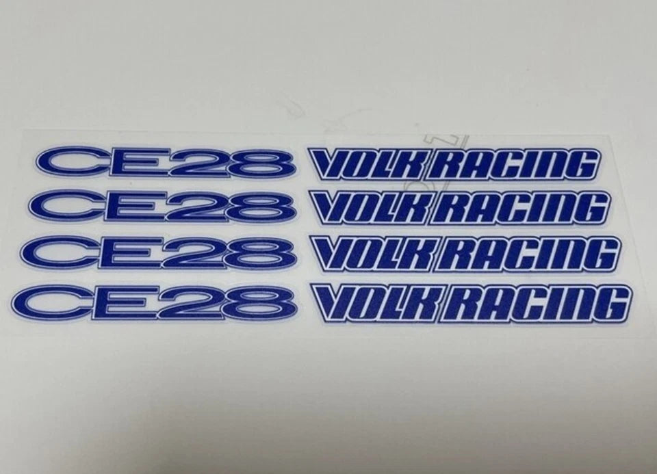8 x Volk Racing CE28 Wheel Decals Sticker Blue for RAYS RT N SL STI EVO GTR S15
