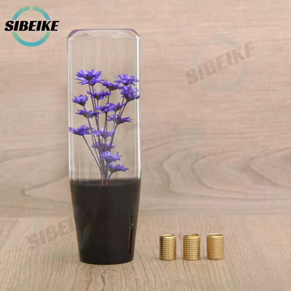 15cm JDM Transparent Flower Gear Shift Knob M12x1.25 M10x1.5 M10x1.25 M8x1.25