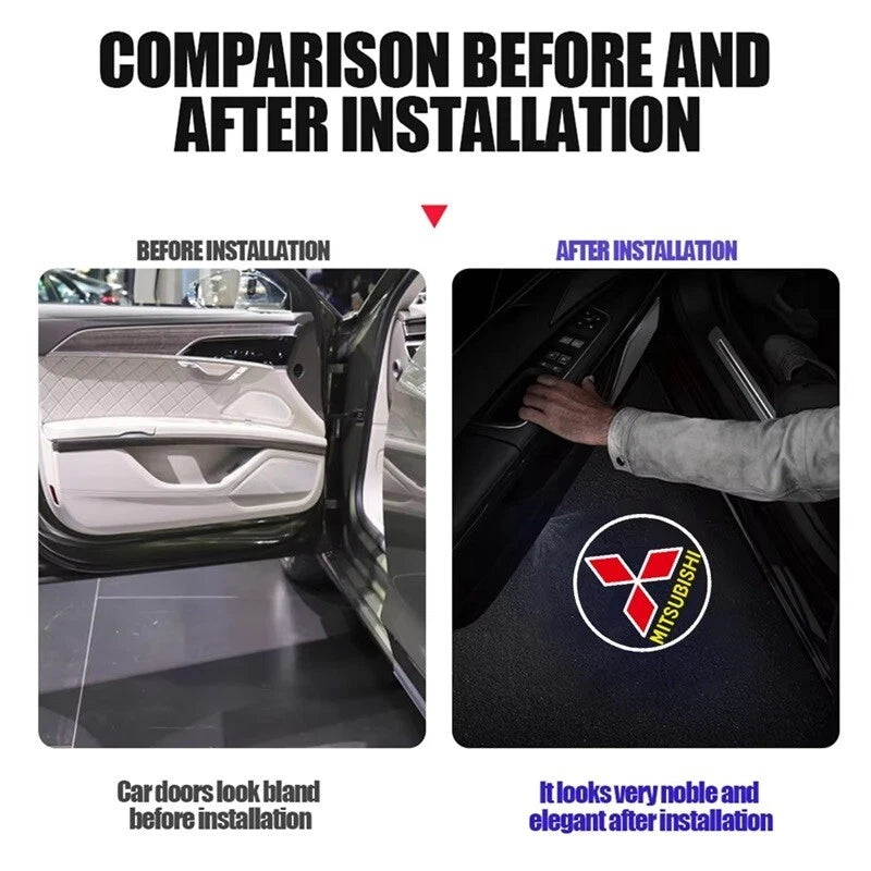 Pair Mitsubishi Door Open Floor Light for Lancer Pajero Outlander Triton Colt