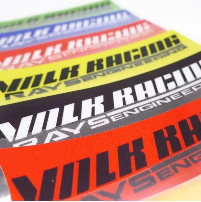 4 x RAYS TE37 SL Wheel Rim Decal Stickers 130mm White Yellow Blue Green Red Pink