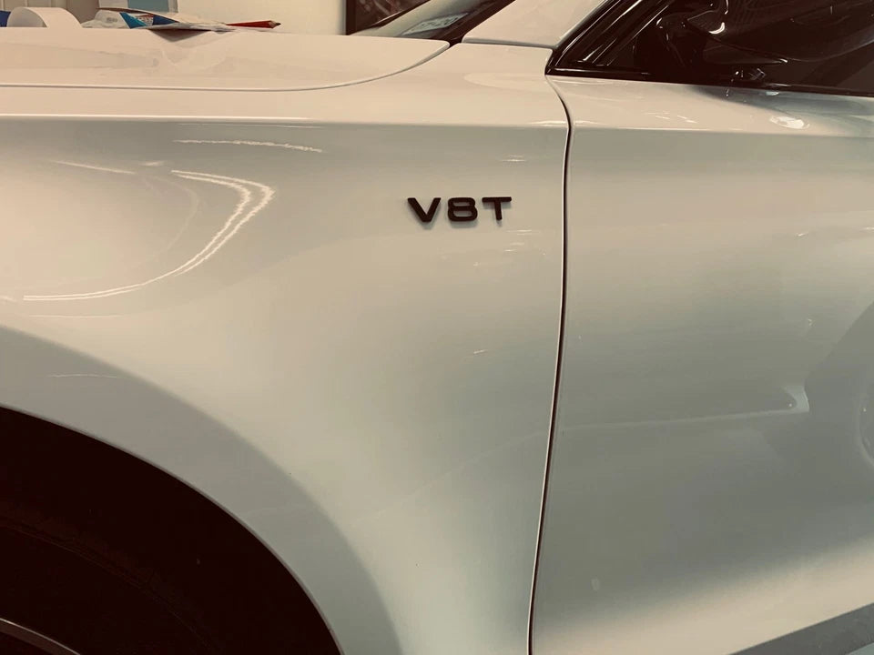 Audi V8T Fender Badge Emblem Black for A1 A3 A4 A5 A7 Q3 Q5 Q7 S4 S6 S7 S8 SQ5