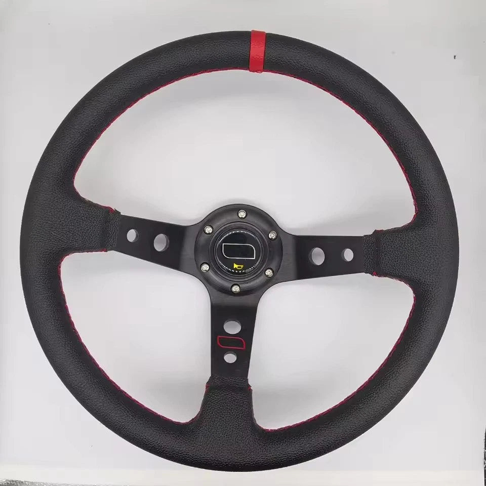 14 Inch Universal Deep Corn Racing Steering Wheel 350mm Suede, PVC, PU Drift