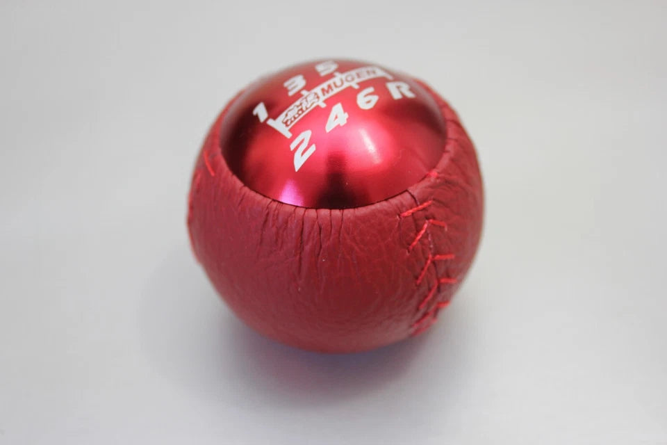 Mugen 6 Speed Gear Shift Knob 10x1.5 Red Leather Honda S2000 Integra CL9 CL7 HRV