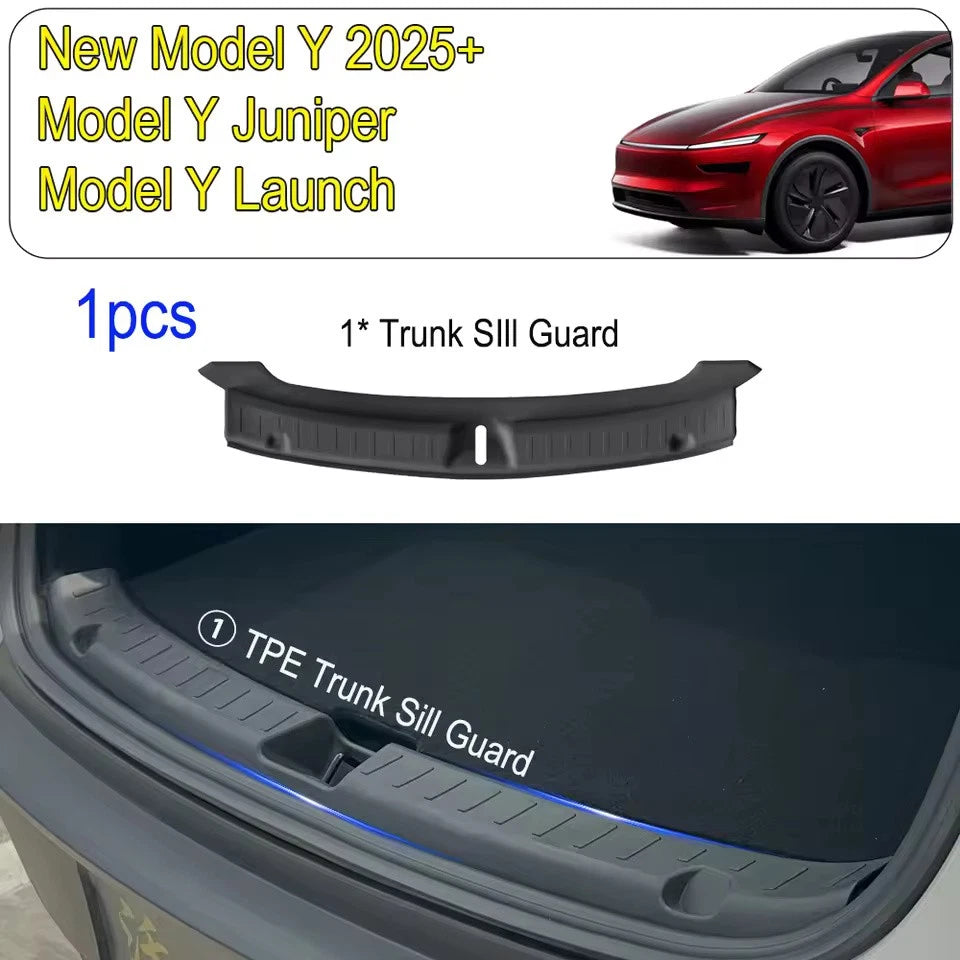 Trunk Sill Plate Protector TPE Rear Bumper Guard Anti-Scratch for Tesla Model Y