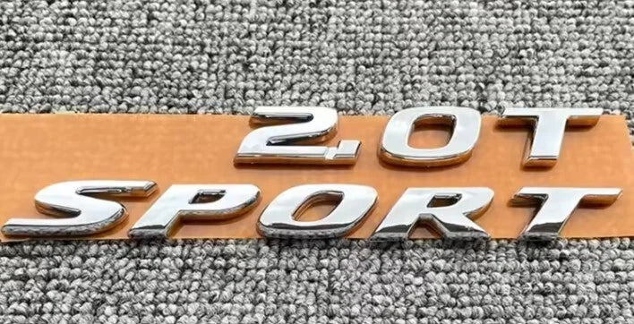 2.0T Sport Emblem Badge Set Gloss Black Silver for Accord Civic 2017 - 2020 ABS
