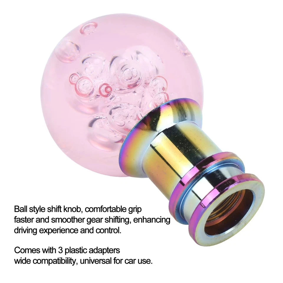 Sickspeed Pink Bubble Crystal Gear Shift Knob Adaptor M10x1.5 M10x1.25 M8x1.25