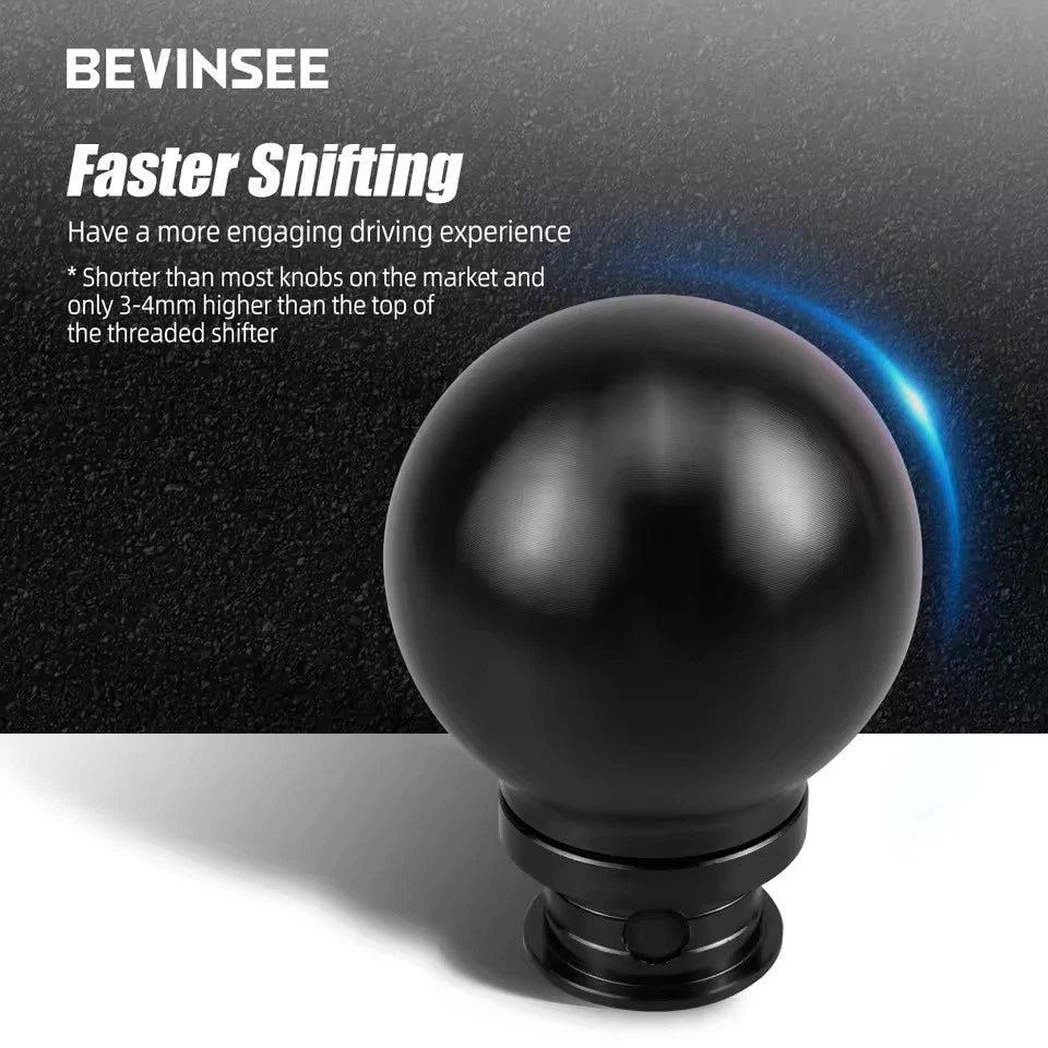 Ball Shift Knob with Gaiter Boot Adaptor M10x1.5 for Honda Jaff Accord Civic
