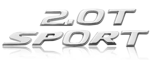 2.0 T Sport Emblem Badge Set Gloss Black Red Silver for Accord Civic 2017 - 2020