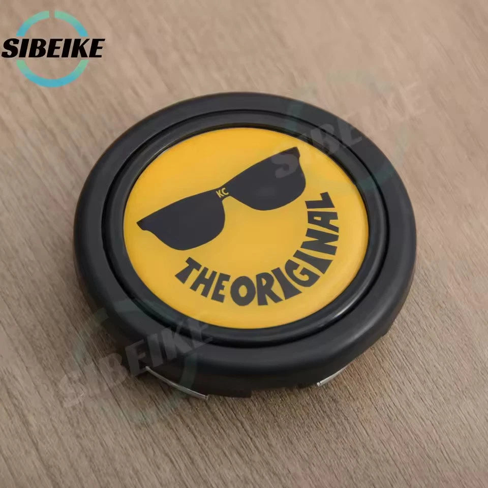 JDM Yellow Happy Face Steering Wheel Horn Button Universal Car Horn Push Cover