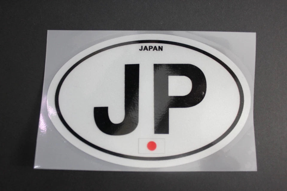 Japan JP Flag Oval Reflective Car Sticker Decal Vinyl Sticker 120mm x 78mm