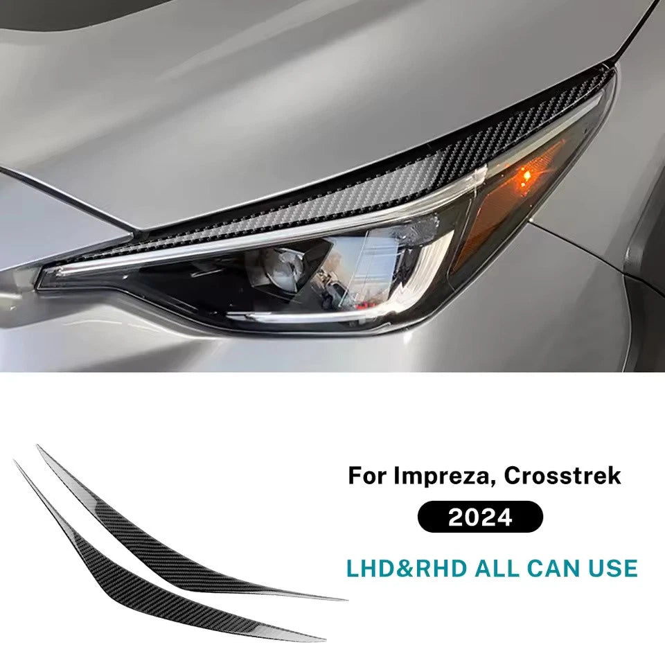 Real Soft Carbon Fiber Eyelids Trim for Subaru Crosstrek 2024 Impreza 2024 NEW