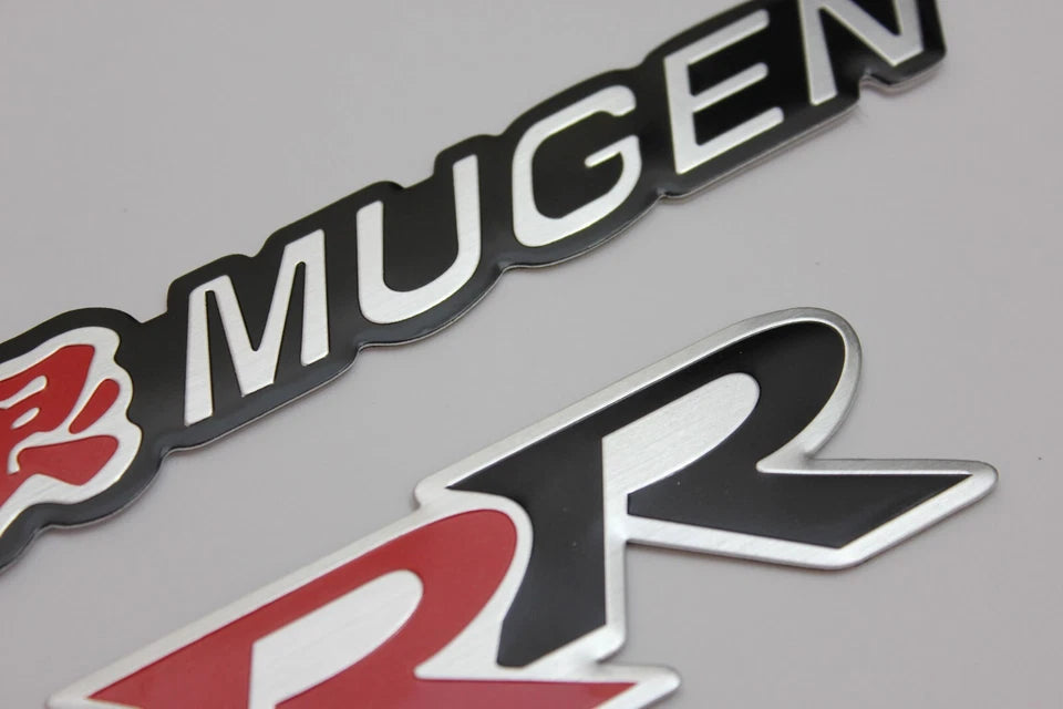 Mugen Power RR Brushed Aluminium Emblem Badge for Honda Civic Type R FD2 R81
