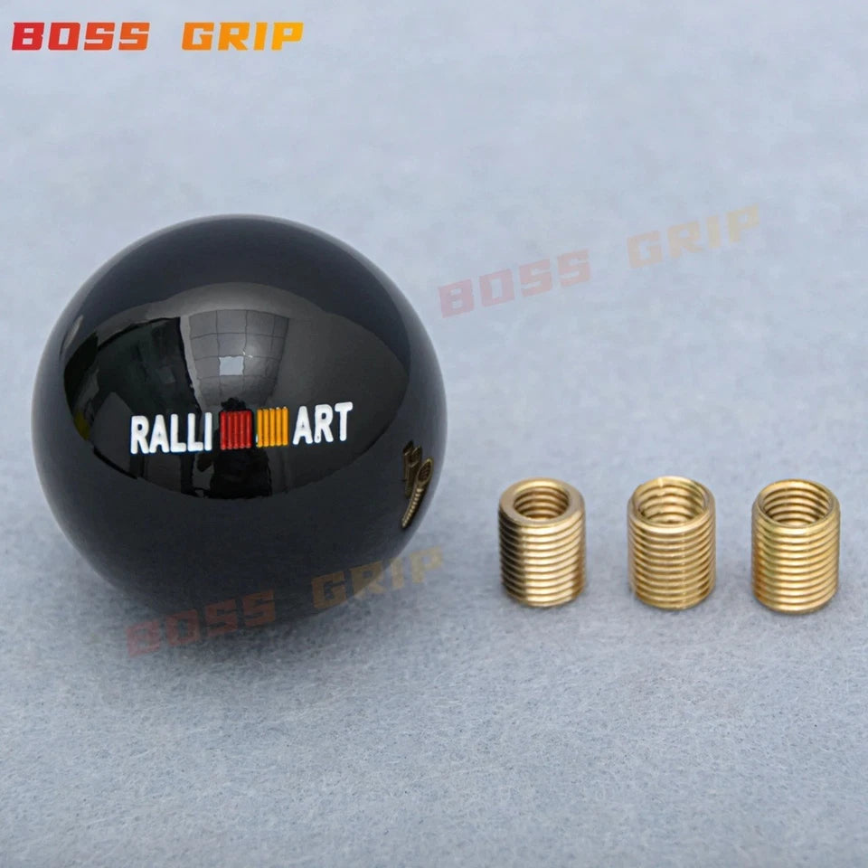 Ralliart Acrylic White Black Gear Shift Knob M10x1.25 for Mitsubishi Manual Auto