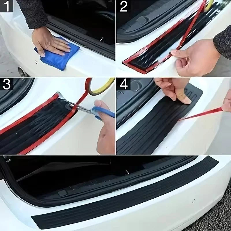 90 x 8 cm Car Trunk Sill Rubber Protector Black Rear Bumper Guard Strip NEW