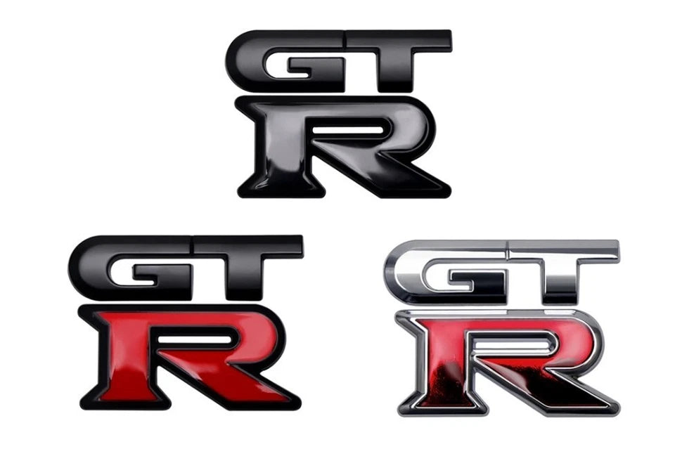 GTR 3D Badge Emblem Matte & Gloss Black 63mm x 54mm for R32 R33 R34 R35