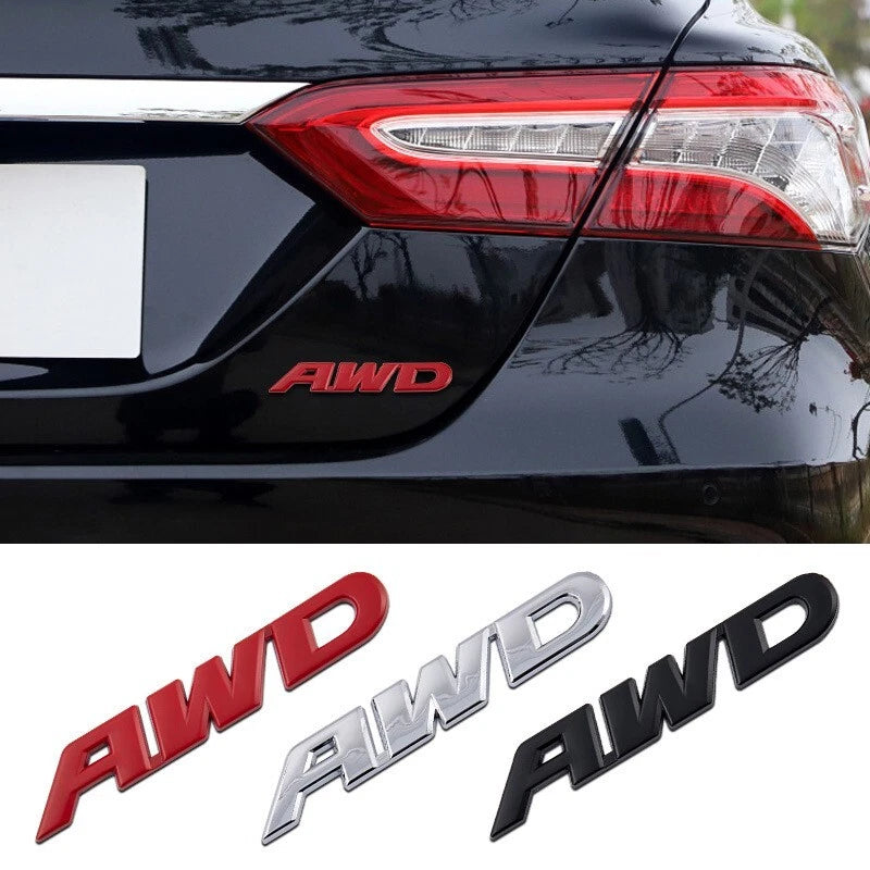 AWD Chrome Silver Car Badge Emblem for Ute SUV Toyota Nissan Mazda Ford Holden