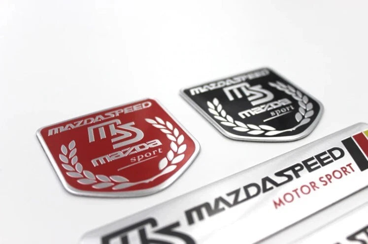 Mazdaspeed Motor Sport Black Aluminium Badge Emblem for Mazda 2 3 6 RX7 MX5 CX