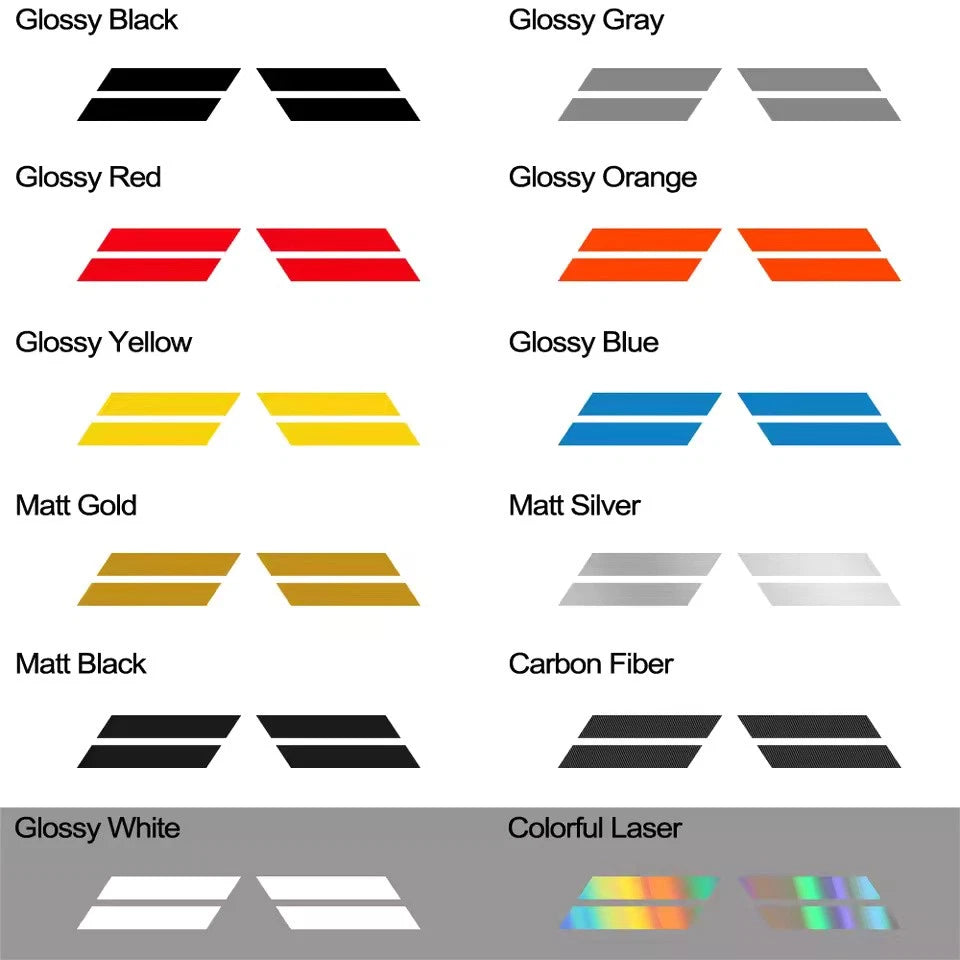Fender Racing Stripes Multi Colours Vinyl Sticker Decal for Ford Mustang GT