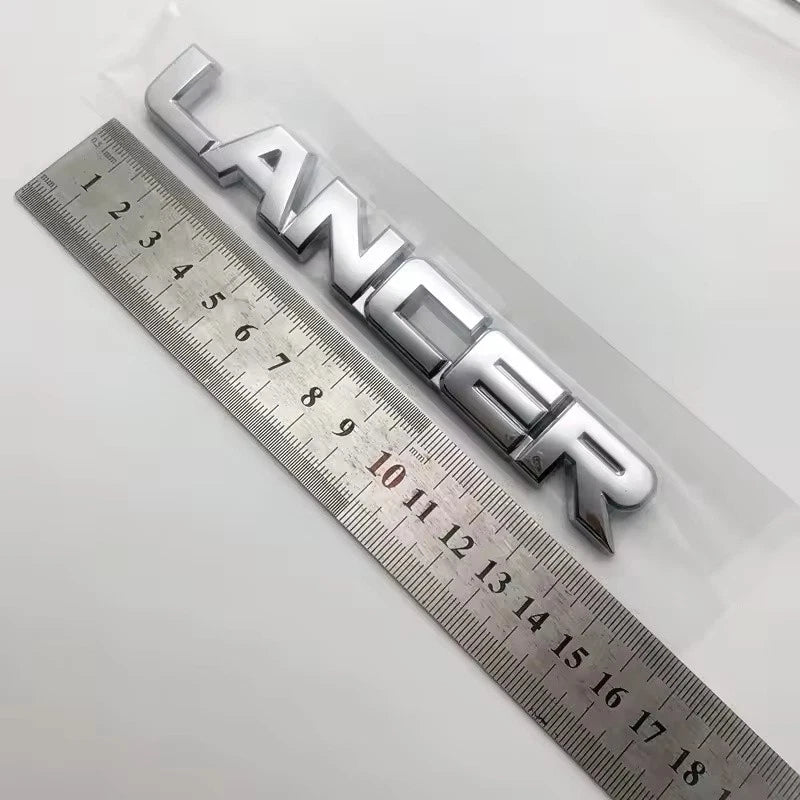 Lancer Chrome Silver Boot Emblem Badge with Adhesive Various Styles NEW