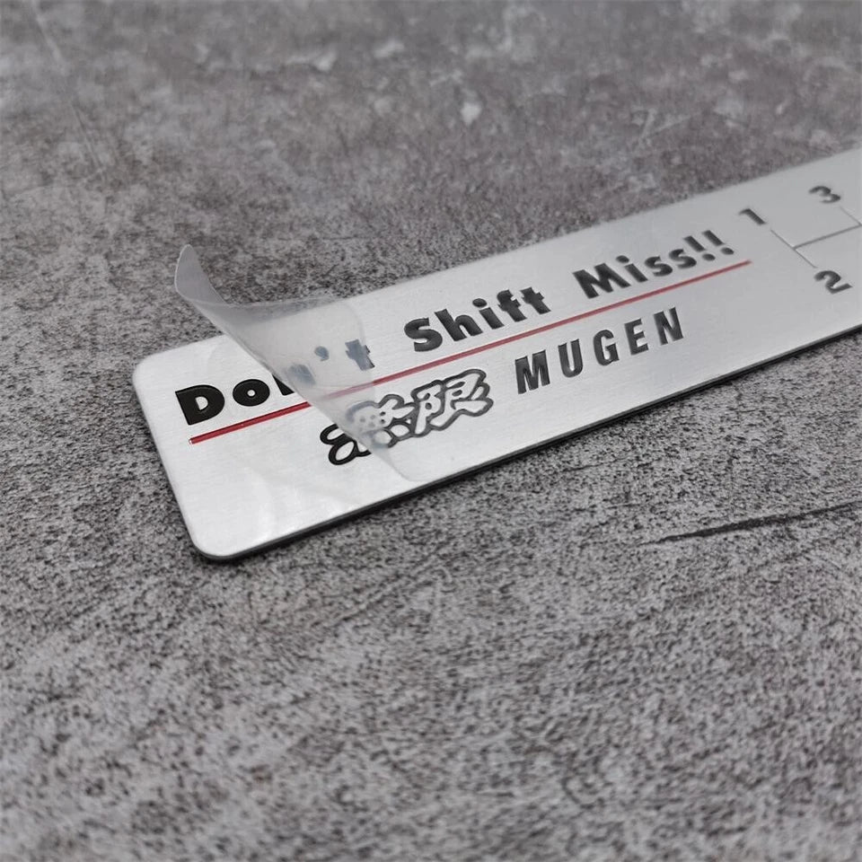 Mugen 5-speed Honda Shift Gear Badge Brushed Alloy Emblem Integra Type R S Civic