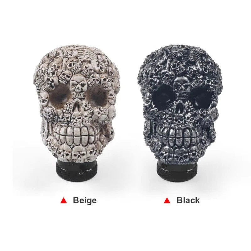 NEW Style Skull Manual Gear Knob Dark Silver / Cream Beige NEW M8 M10 M12