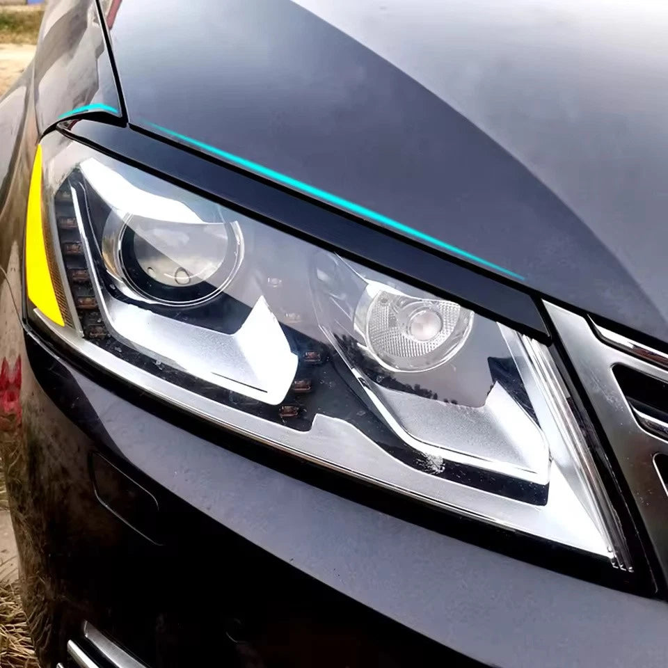 2Pcs Volkswagen Passat B7 Headlight Eyebrow Cover Trim 2010–2014 Eyelid Overlay