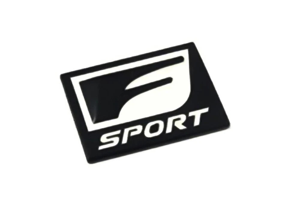 F Sport Black & White Badge Emblem with Adhesive 65mm x 45mm NEW Free Post AU