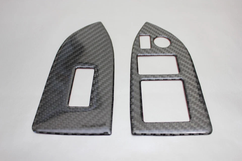 Night Kids Door Button Trim Cover Real Carbon Fibre fits Toyota GT 86 Subaru BRZ