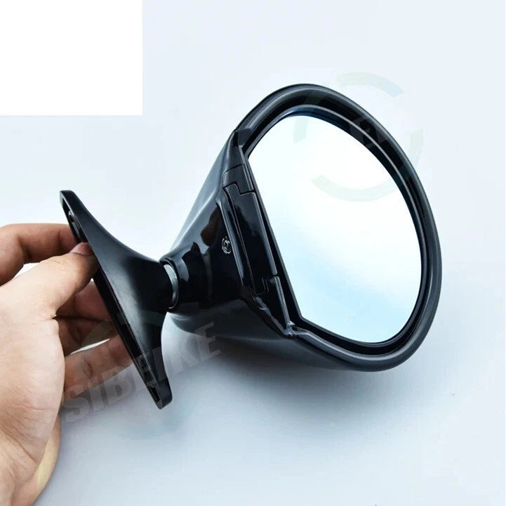 2 Pc Gloss Black Classic Retro Style Side Mirror for Vintage Cars Universal