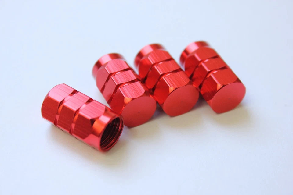 4 pcs Tyre Valve Caps Metalic Red for Toyota Nissan Mazda Mitsubishi Honda KIA