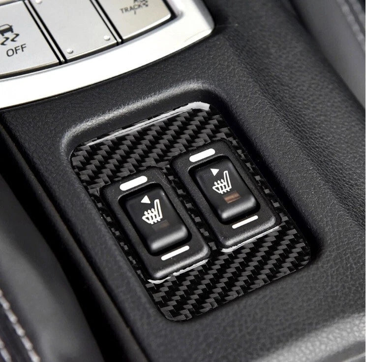 Night Kids Seat Warmer Button Trim Cover Carbon Fibre fits Toyota 86 Subaru BRZ