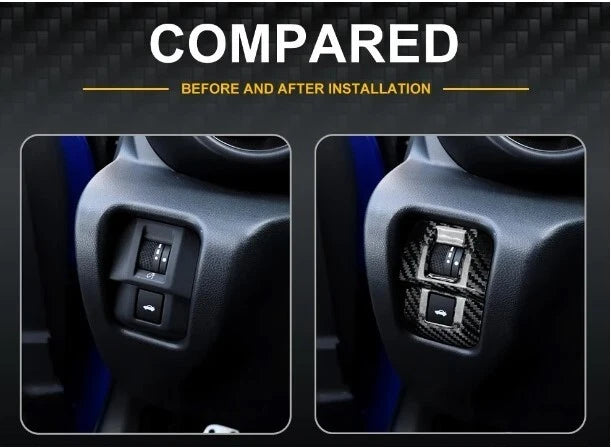 Interior Boot Button Trim Genuine Carbon Fibre fits Toyota GR86 Subaru BRZ 22 23