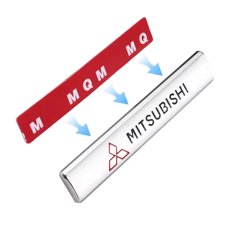 Aluminium Chrome Silver Black Badge for Mitsubishi Lancer Outlander ASX NEW