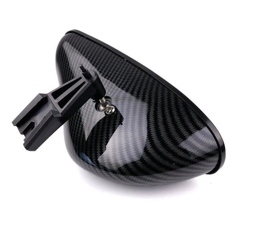 JDM Interior Rear View Mirror ABS Black Carbon Print Universal Fitment NEW