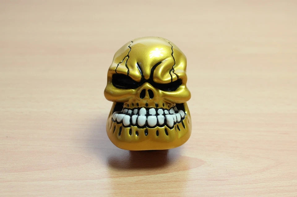 Angry Skull Gear Shift Knob Gold Resin Aluminium M12 M10 M8 for Ford Holden