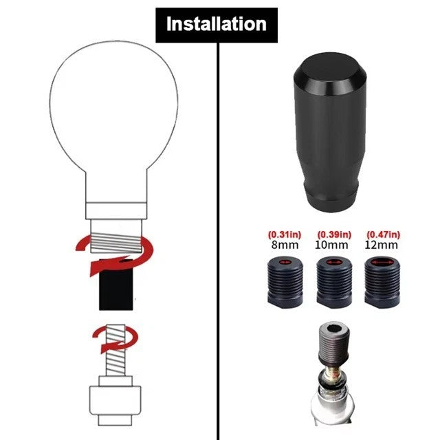 Aluminium 78mm Gear Shift Knob M8x1.25 M10x1.25 M10x1.5 M12x1.25 Auto & Manual