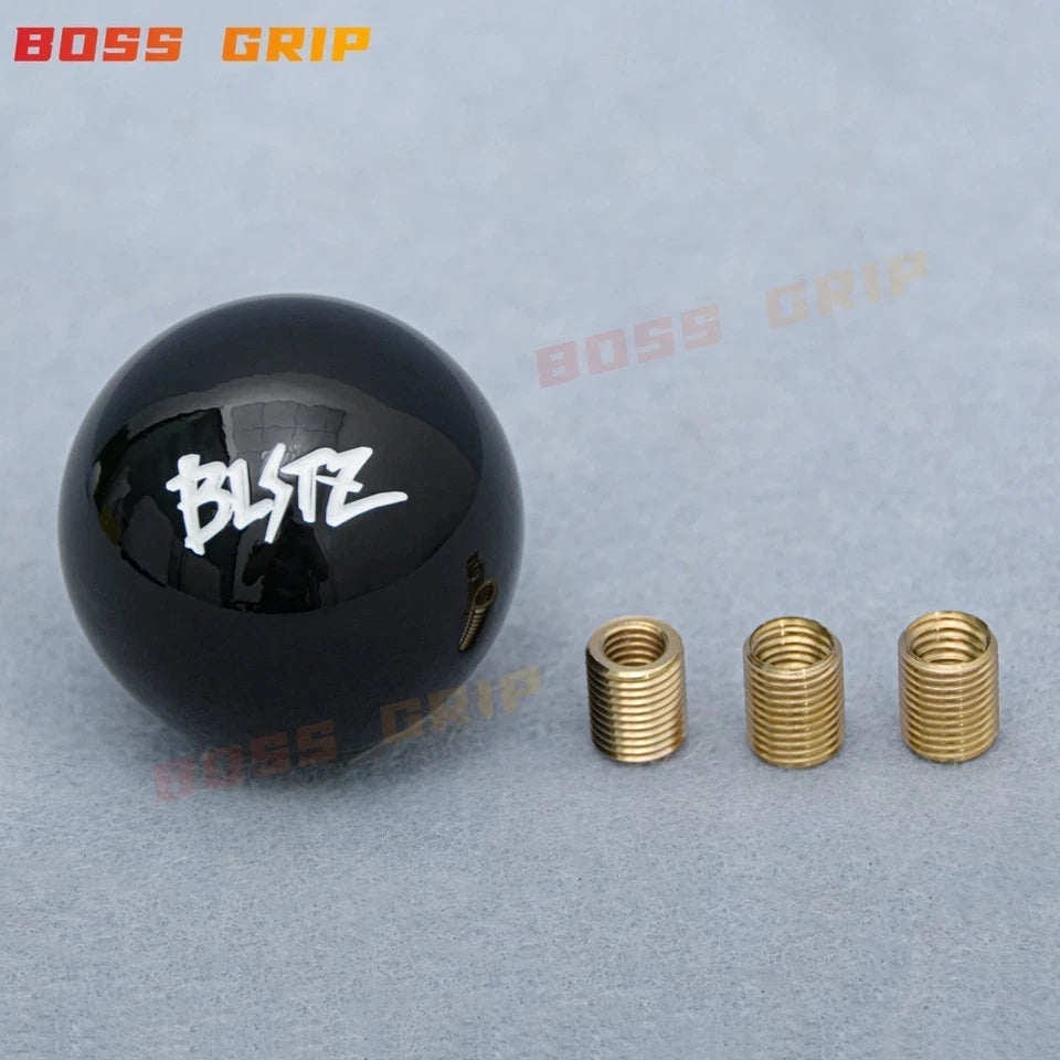 Blitz Acrylic White Black Gear Shift Knob M12x125 M10x1.5 M10x1.25 M8x1.25 NEW