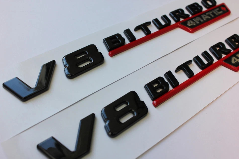 V8 Biturbo Black Badge Emblem for Mercedes AMG GLE63 GLS63 G63 GT GT63 GT55