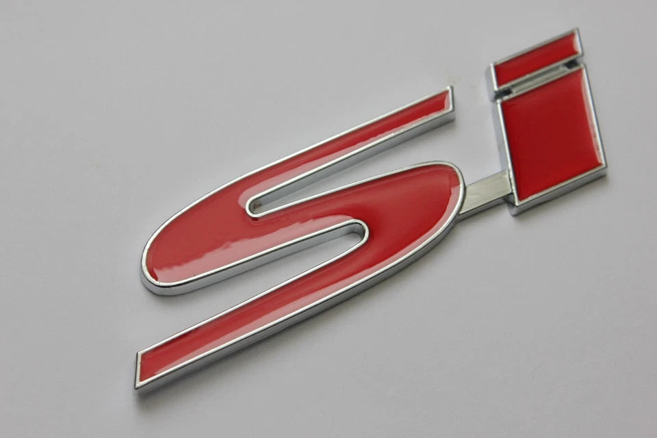 Honda Si Car Badge Silver Red Emblem for Civic Accord Jazz Odyssey Pilot
