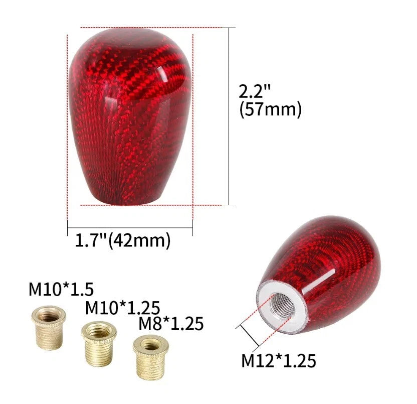 Real Red Carbon Gear Shift Knob for Ford Holden Nissan Mitsubishi Mazda Honda