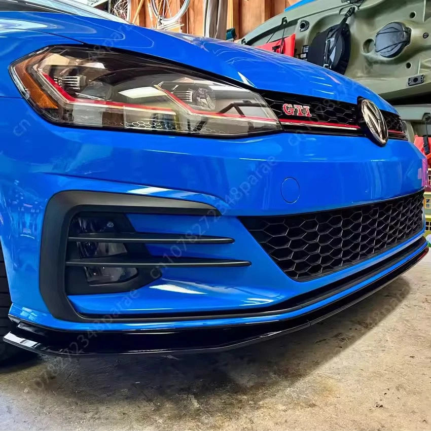 3Pcs Front Lip Splitter Kit Gloss Black for Volkswagen Golf MK7.5 GTI 2017–20