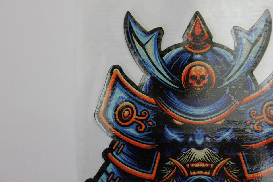 Samurai Oni Mask Blue Car Decals Sticker for Toyota Nissan Subaru Mazda Hyundai